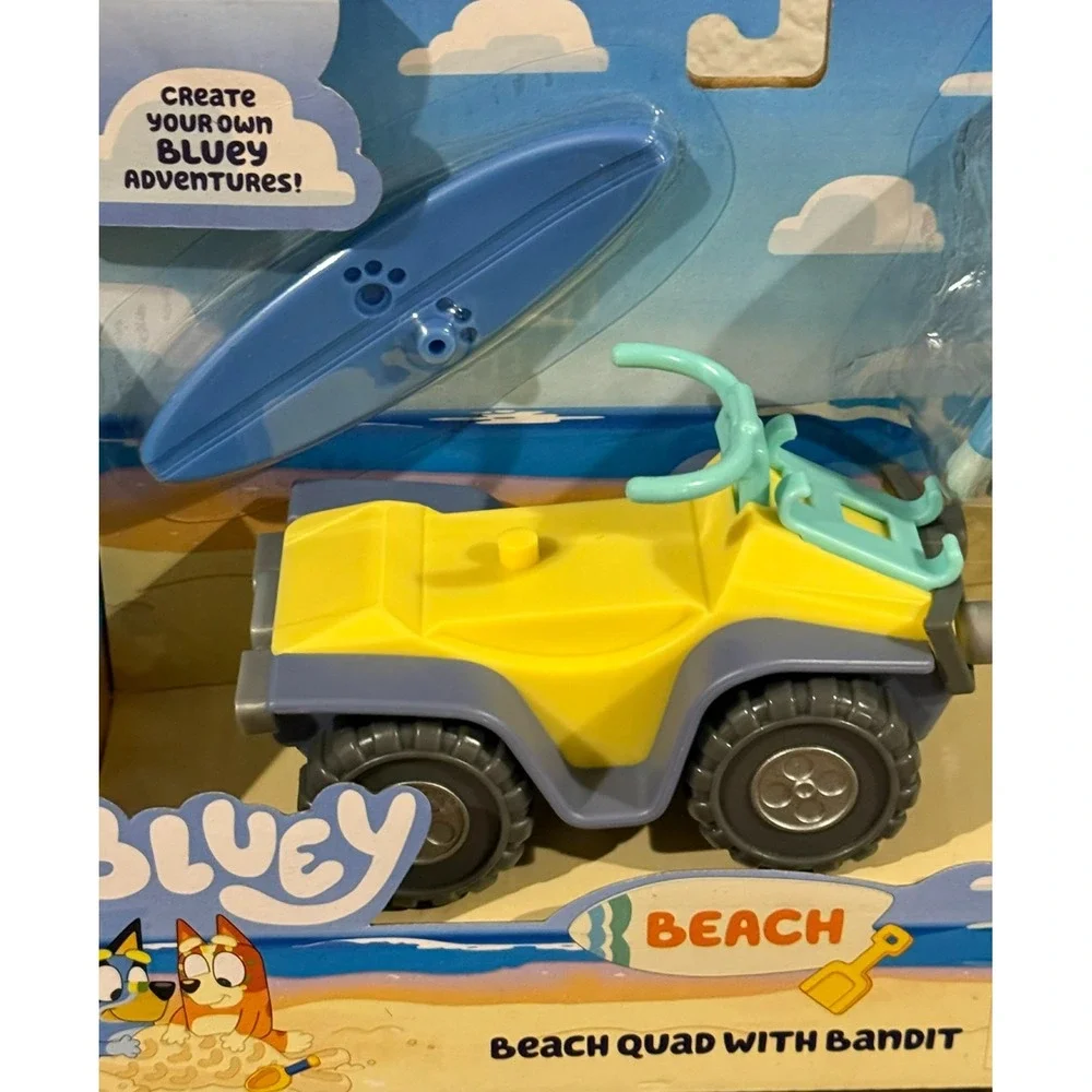 Bluey Bingo's Helicopter Vehicle + Beach Squad w/ Bandit Set of 2